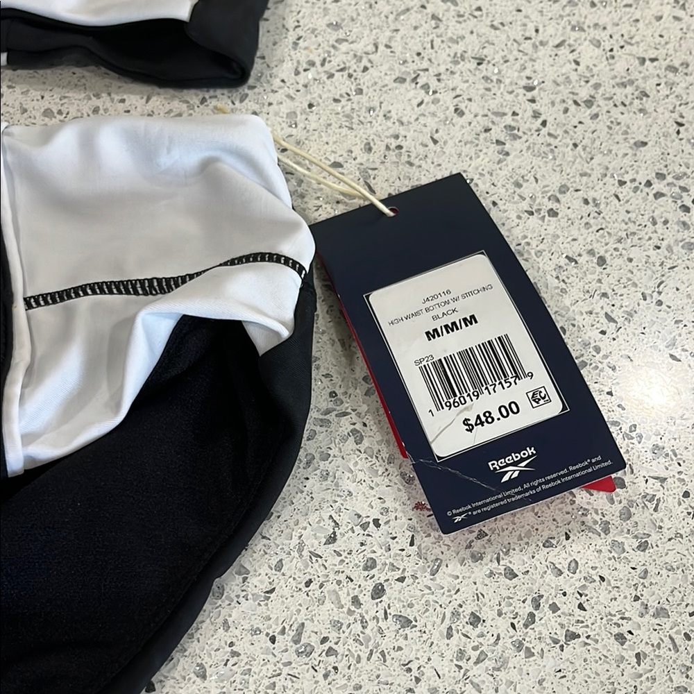 NWT Reebok Black and White Bathing Suit - Picture 4 of 8